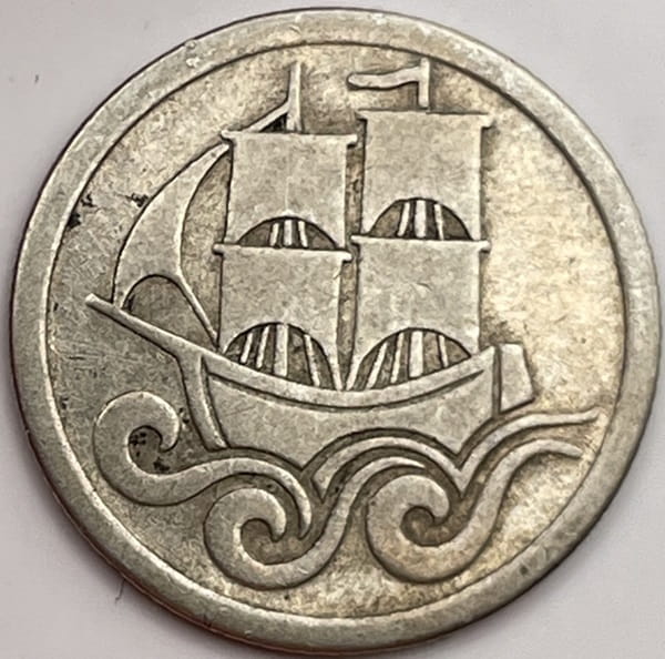 Moneta 1/2 guldena 1923 r. Wolne Miasto Gdańsk stan 3