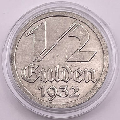 Moneta 1/2 guldena 1932 r. Wolne Miasto Gdańsk
