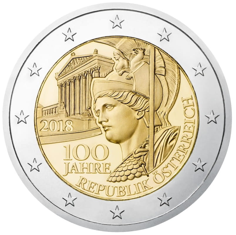 Moneta 2 euro 2018 Austria 100 lat republiki