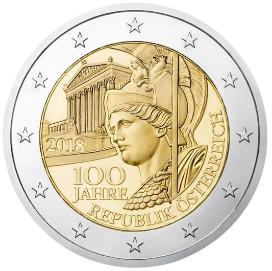 Moneta 2 euro 2018 Austria 100 lat republiki
