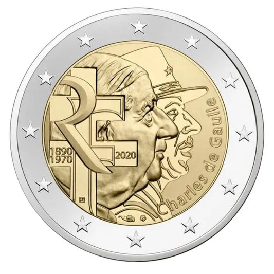 Moneta 2 euro 2020 Francja de Gaulle