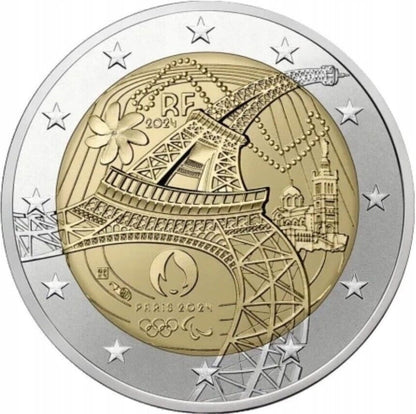 Moneta 2 euro 2024 Francja Wieża Eiffla