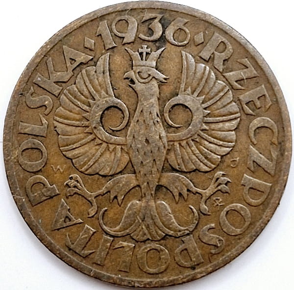 Moneta 2 grosze 1936 stan 2
