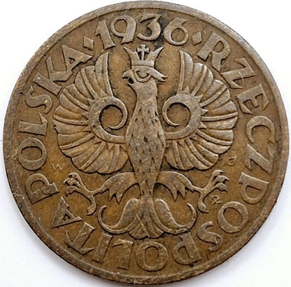 Moneta 2 grosze 1936 stan 2