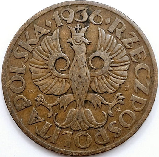 Moneta 2 grosze 1936 stan 2