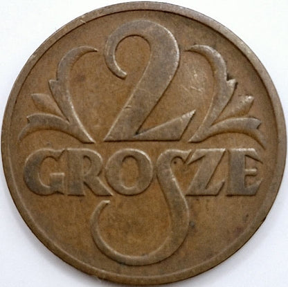 Moneta 2 grosze 1937 stan 2
