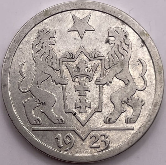 Moneta 2 guldeny 1923 r. Wolne Miasto Gdańsk