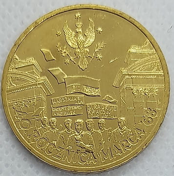 Moneta 2 zł 40 rocznica Marca 68 2008