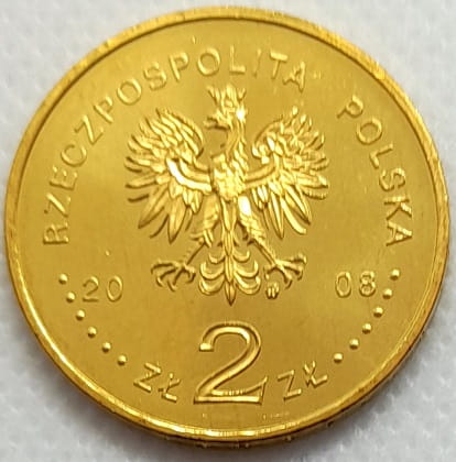 Moneta 2 zł 400 rocznica Polskiego Osadnictwa w Ameryce Płn 2008