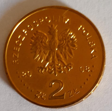 Moneta 2 zł 90 rocznica odzyskania Niepodległości 2008