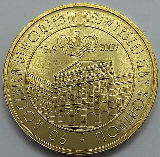 Moneta 2 zł 90 rocznica utworzenia NIK 2009