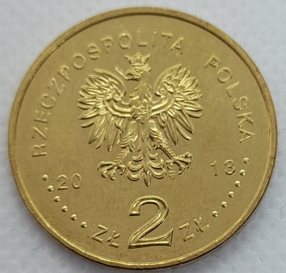 Moneta 2 zł fregata rakietowa gen Pułaski 2013