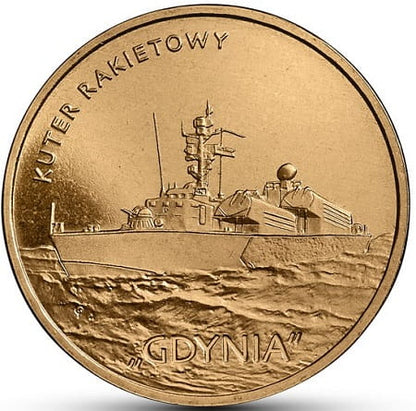 Moneta 2 zł kuter rakietowy Gdynia 2013