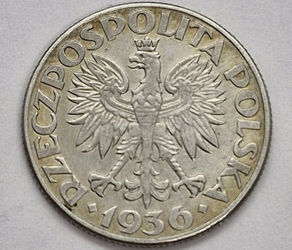 Moneta 2 zł Żaglowiec 1936