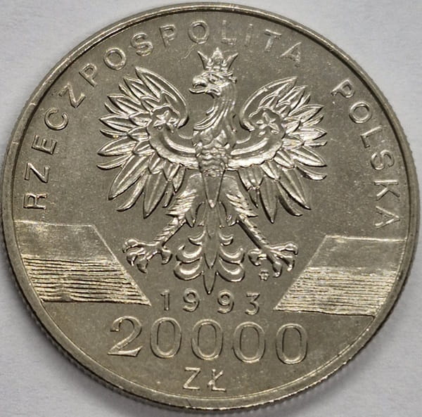 Moneta 20 000 zł Jaskółki 1993