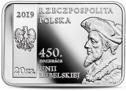 Moneta 20  zł 450 rocznica Unii Lubelskiej 2019