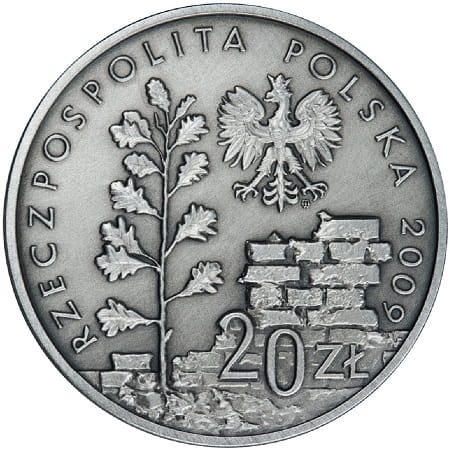 Moneta 20 zł 65 rocznica likwidacji Getta w Łodzi 2009