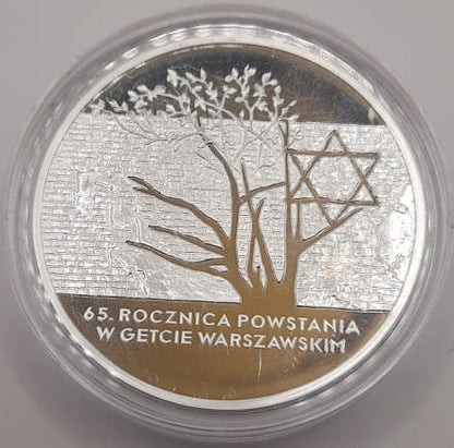 Moneta 20 zł 65 rocznica powstania w Getcie Warszawskim 2008