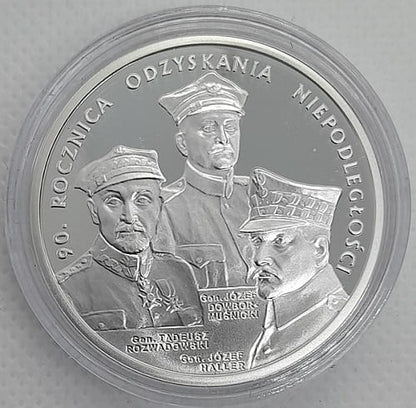 Moneta 20 zł 90 rocznica odzyskania niepodległości 2008