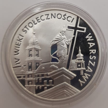 Moneta 20 zł IV wieki stołeczności Warszawy 1996