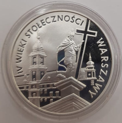 Moneta 20 zł IV wieki stołeczności Warszawy 1996