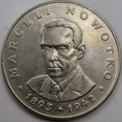 Moneta 20 zł Marceli Nowotko 1975 bez znaku mennicy
