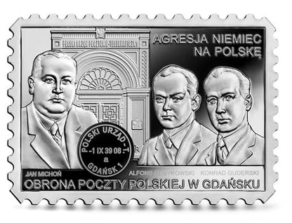 Moneta 20 zł Obrona Poczty Polskiej w Gdańsku 2021 r.