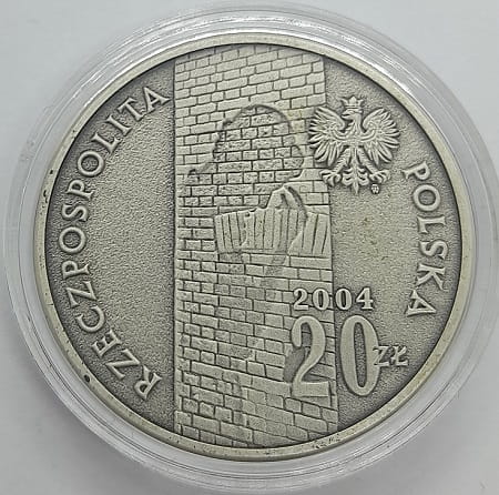 Moneta 20 zł Pamięci ofiar getta w Łodzi 2004 r.