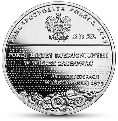 Moneta 20 zł Pięć wieków reformacji w kościele 2017 r.