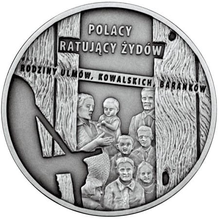 Moneta 20 zł Polacy ratują żydów rodzina Ulmów 2012 r.