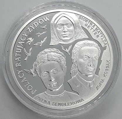 Moneta 20 zł Polacy ratują żydów Sendlerowa 2009 r.