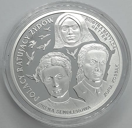 Moneta 20 zł Polacy ratują żydów Sendlerowa 2009 r.