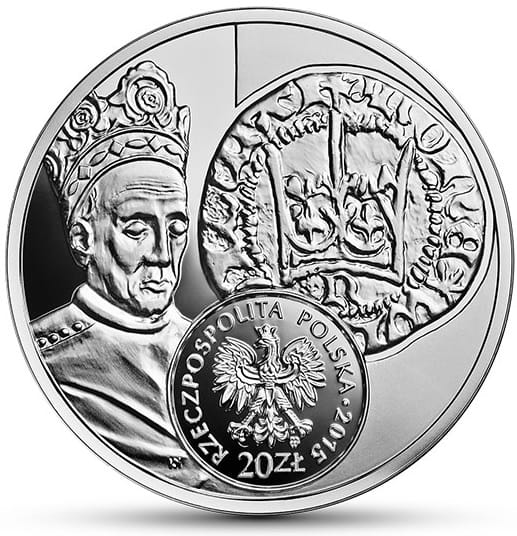 Moneta 20 zł Półgrosz Władysława Jagiełły 2015 r.