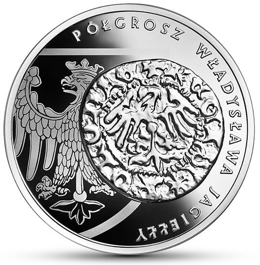 Moneta 20 zł Półgrosz Władysława Jagiełły 2015 r.