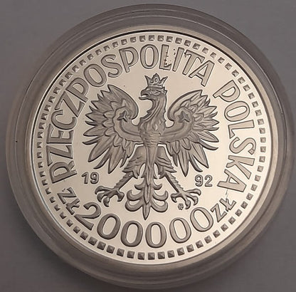 Moneta 200 000 zł Władysław Warneńczyk 1992