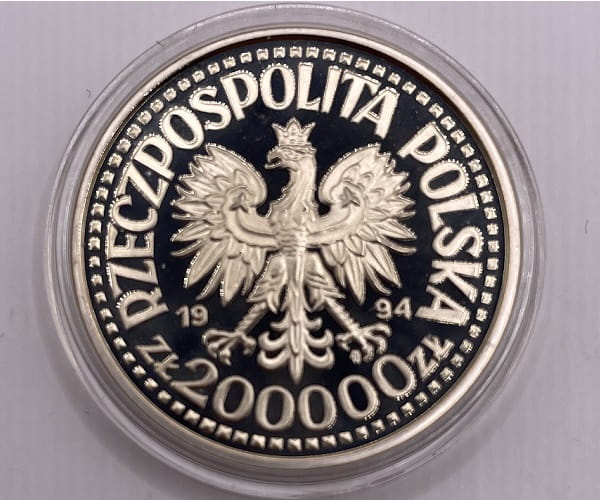 Moneta 200000 zł Zygmunt Stary półpostać 1994 r.
