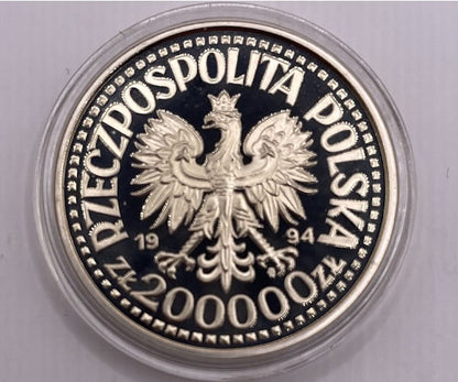 Moneta 200000 zł Zygmunt Stary półpostać 1994 r.
