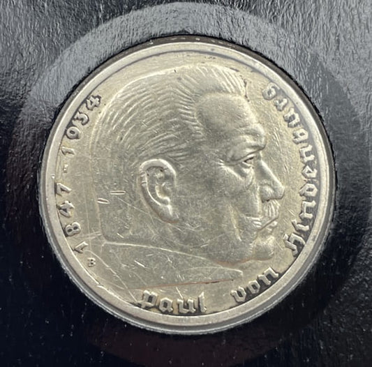 Moneta 5 marki 1939 B Hindenburg