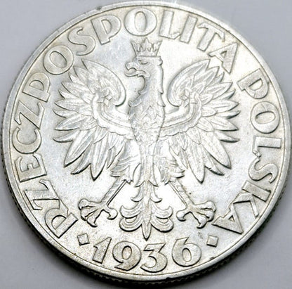 Moneta 5 zł 1936 Żaglowiec