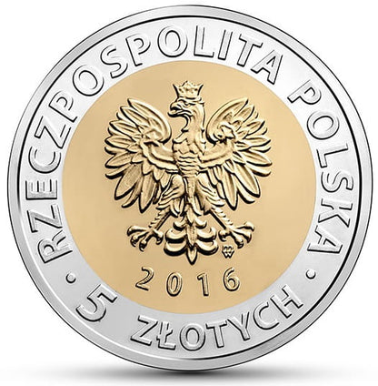 Moneta 5 zł Księży Młyn  w Łodzi 2016