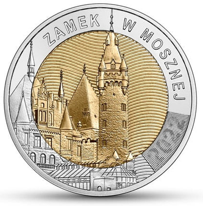 Moneta 5 zł zamek w Mosznej 2022