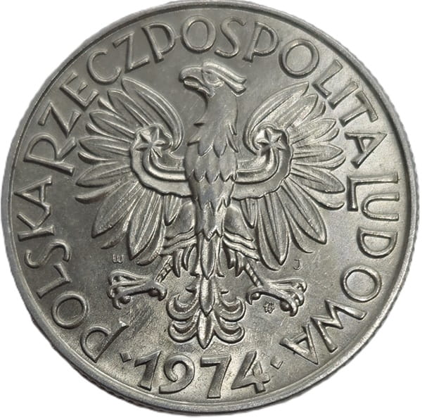 Moneta 5 zł Rybak 1974