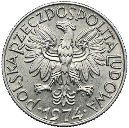 Moneta 5 złotych Rybak Słoneczko 1974