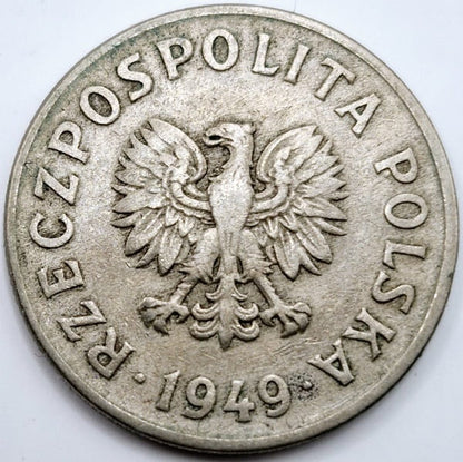 Moneta 50 groszy 1949 bz stan 3 miedzionikiel