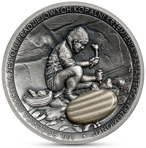 Moneta 50 zł 100 rocznica odkrycia krzemienia Krzemionki 2022