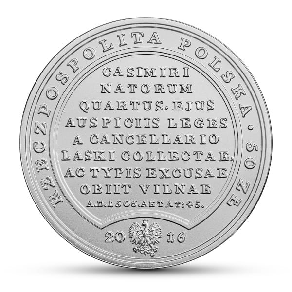 Moneta 50 zł Aleksander Jagiellończyk 2016