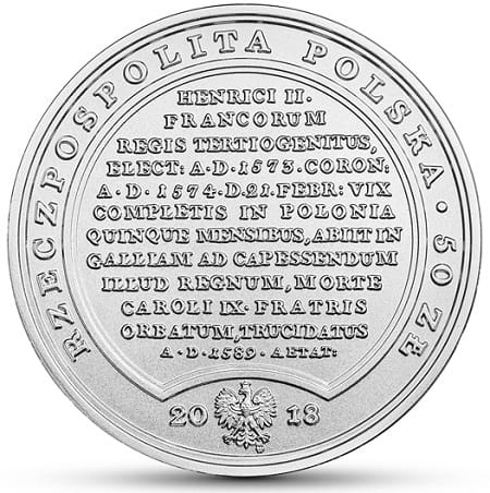 Moneta 50 zł Henryk Walezy 2018
