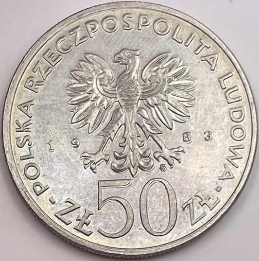 Moneta 50 zł Ignacy Łukasiewicz 1983 r.