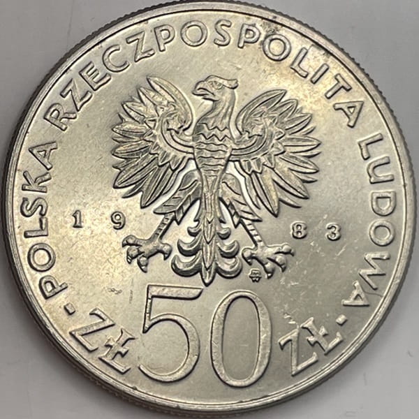 Moneta 50 zł Jan III Sobieski 1983 r.