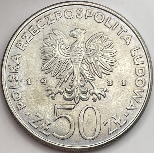 Moneta 50 zł Światowy dzień żywności FAO 1981